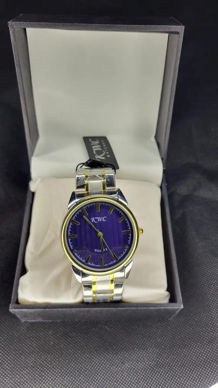 KWC K-402MD Blue Analog Dail Two-Tone Men's Watch | Stainless Steel Strap
