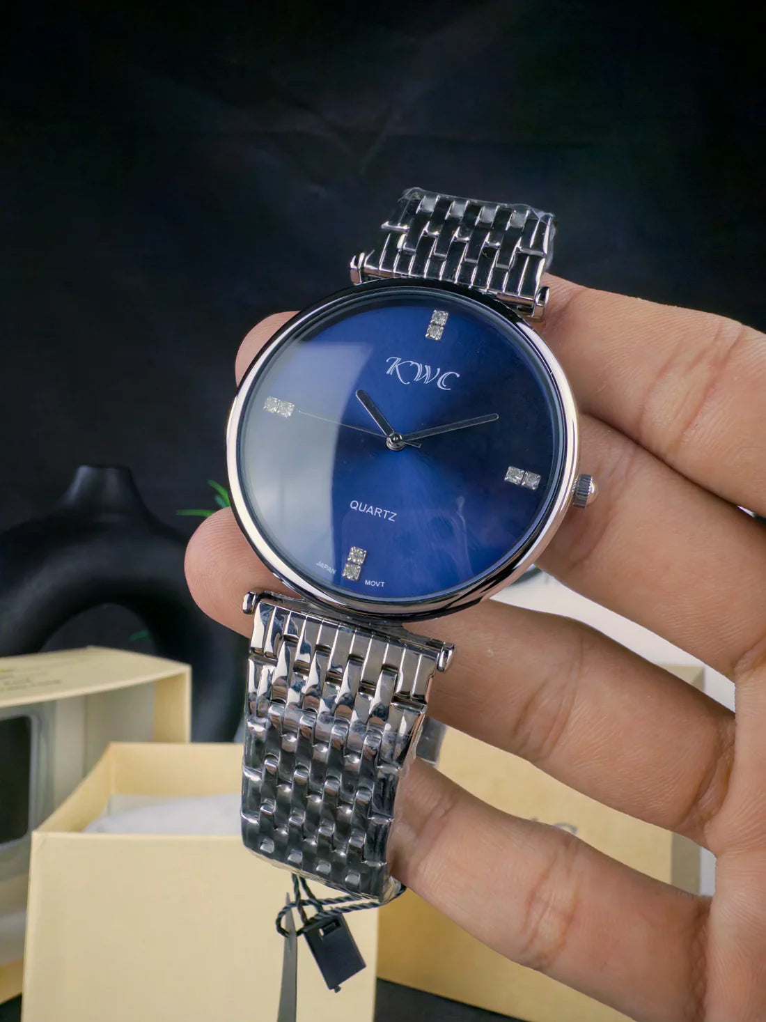 KWC K-107 | SILVER CHAIN BLUE DIAL