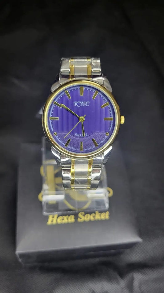 KWC K-402MD Blue Analog Dail Two-Tone Men's Watch | Stainless Steel Strap