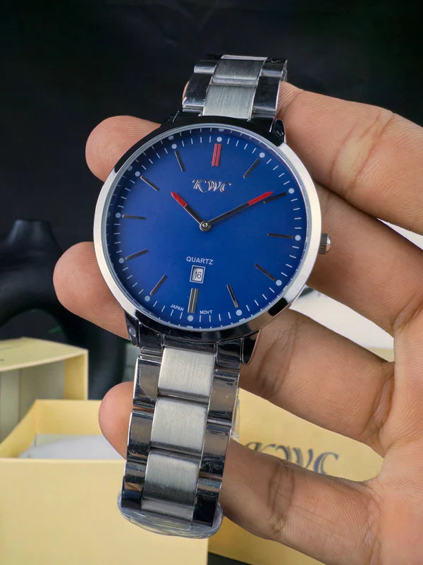 KWC K-102-ALL STEEL | SILVER CHAIN BLUE DIAL