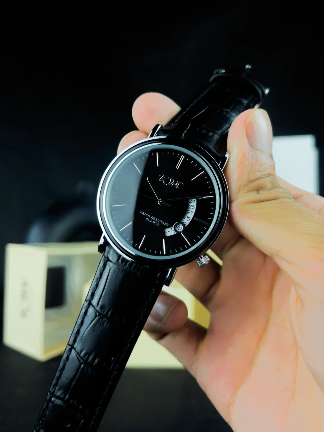 KWC K-1001 | BLACK DIAL SILVER CASE