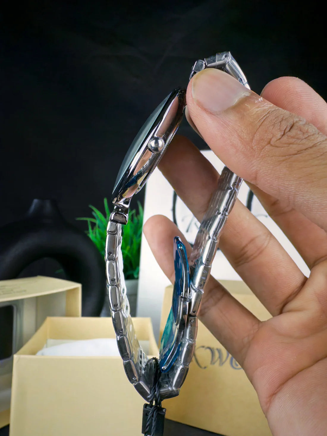 KWC K-107 | SILVER CHAIN BLUE DIAL