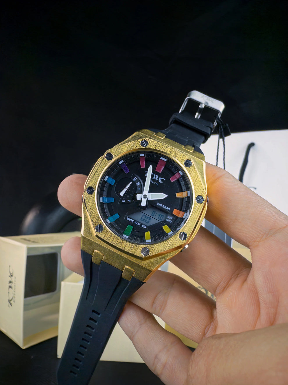 KWC K-501 | GOLDEN CASE BLACK DIAL