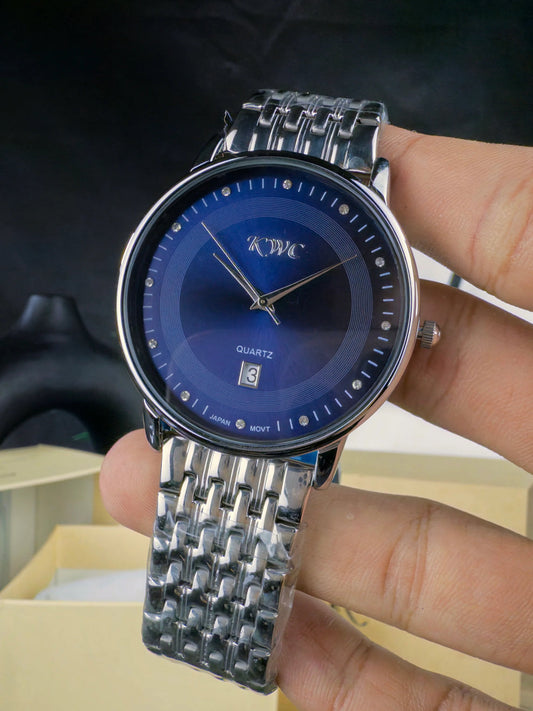 KWC K-128 | SILVER CHAIN BLUE DIAL
