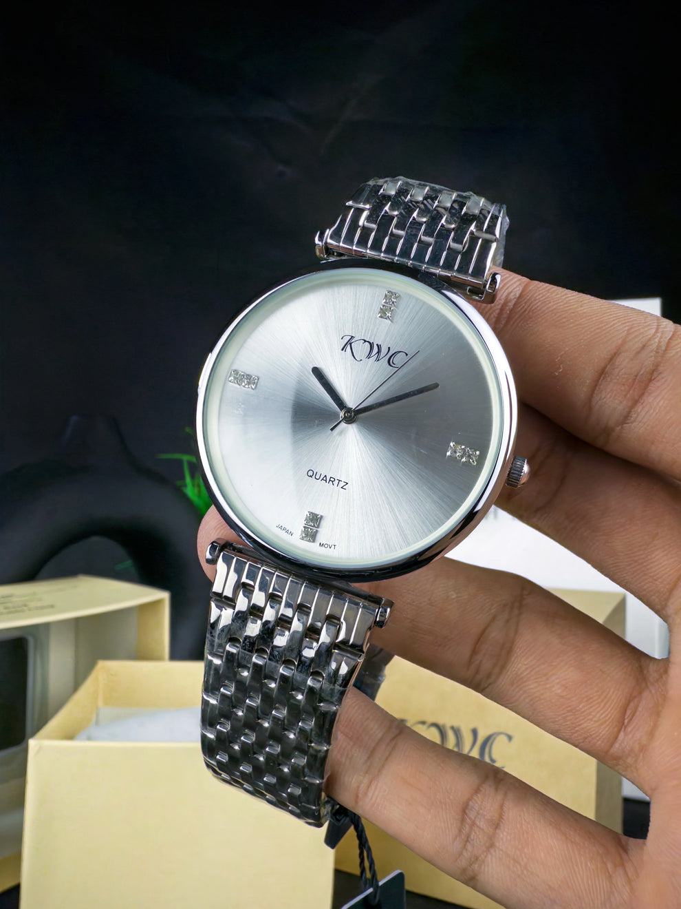 KWC K-107 | SILVER CHAIN WHITE DIAL